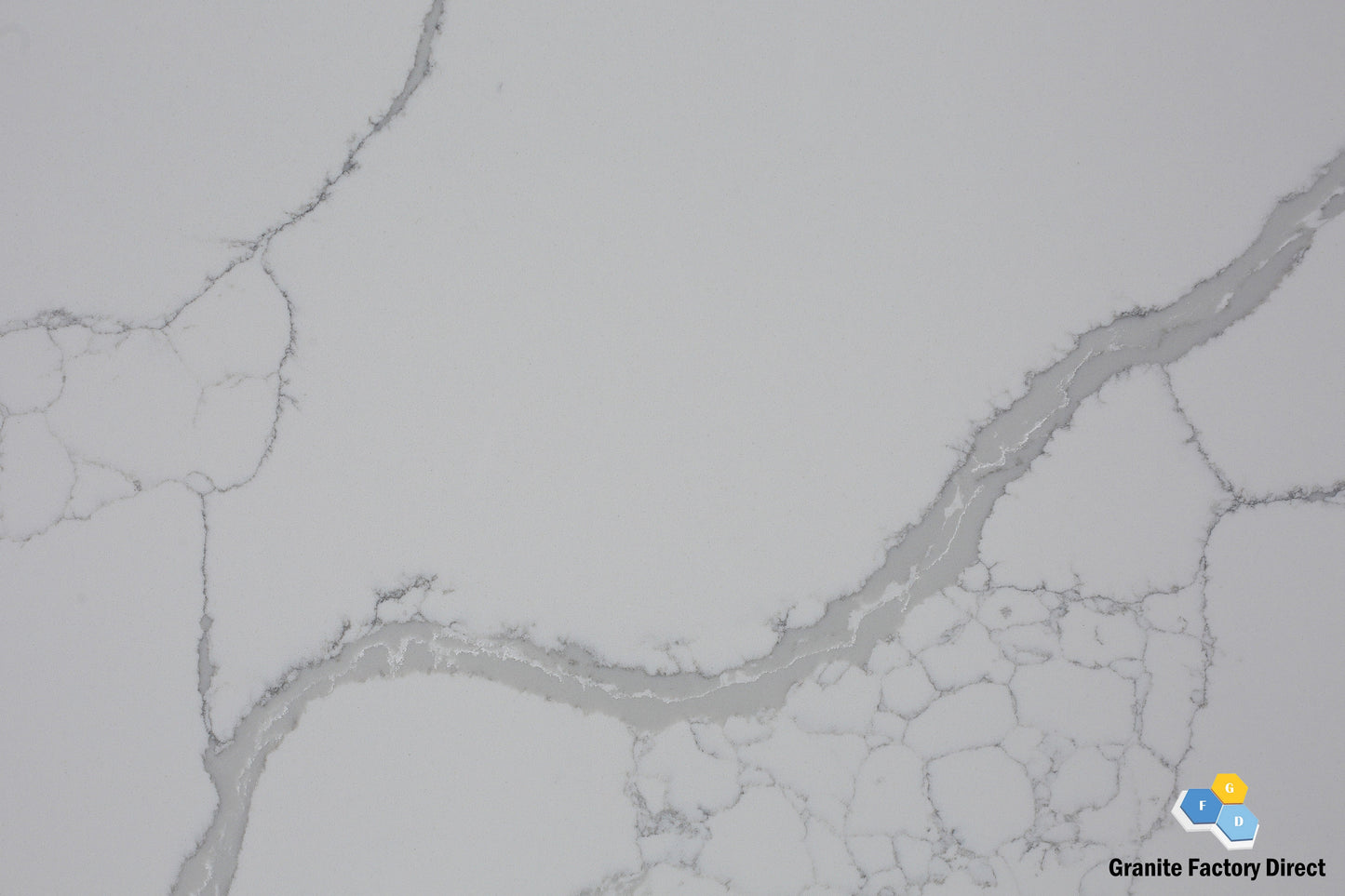 Statuario White Quartz GFD111 Countertop Prefab and Slab for sale