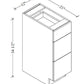 VDB1221 Vanity 3-Drawer Base 12"Wx34-1/2"Hx21"D