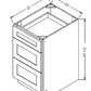 VDB1521 Shaker Style Cabinet Vanity 3-Drawer Base15"Wx34-1/2"Hx21"D