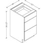 VDB1821 Vanity 3-Drawer Base 18"Wx34-1/2"Hx21"D