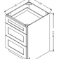 VDB1821 Shaker Style Cabinet Vanity 3-Drawer Base 18"Wx34-1/2"Hx21"D
