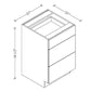 VDB2121 Vanity 3-Drawer Base 21"Wx34-1/2"Hx21"D