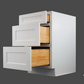 VDB2421 Shaker Style Cabinet Vanity 3-Drawer Base 24"Wx34-1/2"Hx21"D