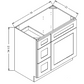 VDB3021L Shaker Style Cabinet Vanity Sink 3-Drawers Left Side Drawer 30"Wx34-1/2"Hx21"D