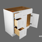 VDB3021L Shaker Style Cabinet Vanity Sink 3-Drawers Left Side Drawer 30"Wx34-1/2"Hx21"D