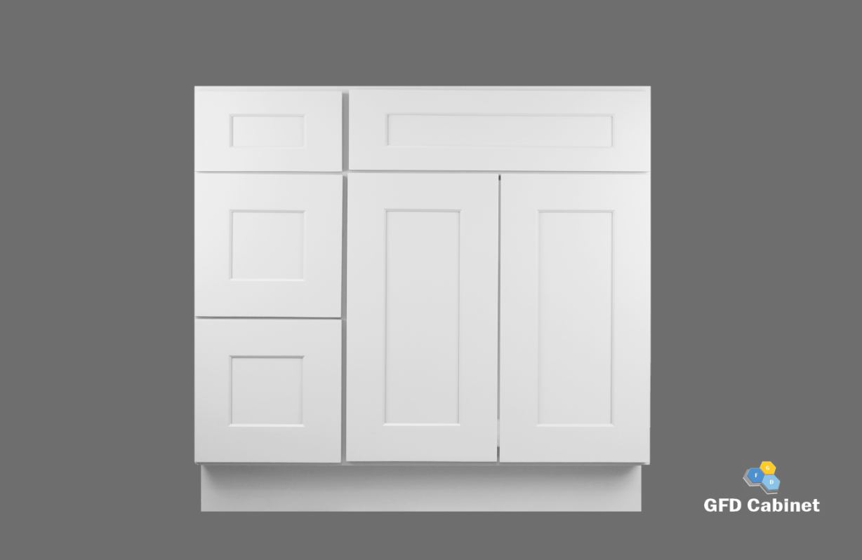 VDB3621L Shaker Style Vanity Sink 3-Drawer Cabinets Left Side Drawer 36"Wx34-1/2"Hx21"D