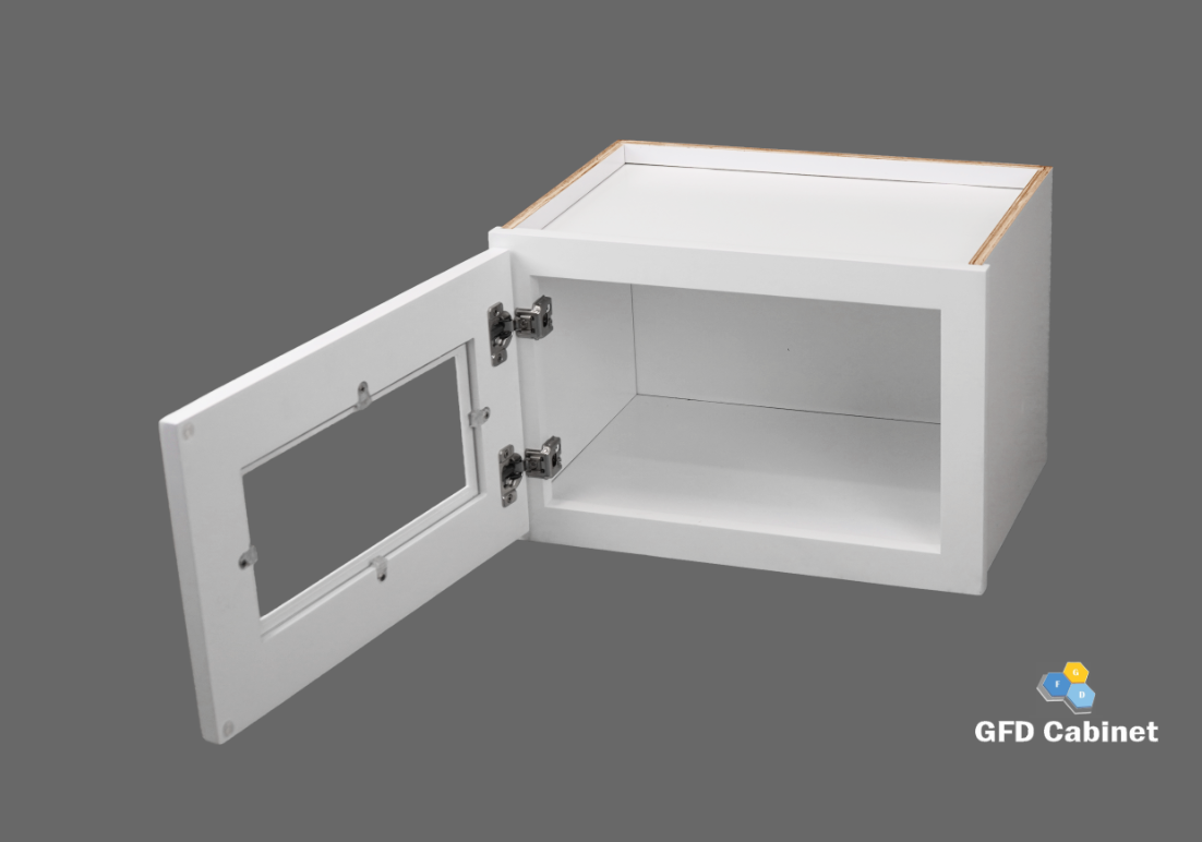 W1812GD Shaker Style Wall Cabinet With Glass Door 18"Wx12"Hx12"D