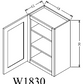 W1830 Shaker Style Wall Cabinet 18"Wx30"Hx12"D