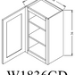 W1836GD Shaker Style Wall Cabinet With Glass Door 18"Wx36"Hx12"D