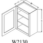 W2130 Shaker Style Wall Cabinet 21"Wx30"Hx12"D