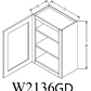 W2136GD Shaker Style Wall Cabinet With Glass Door 21"Wx36"Hx12"D