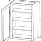 W2142GD Shaker Style Wall Cabinet With Glass Door 21"Wx42"Hx12"D
