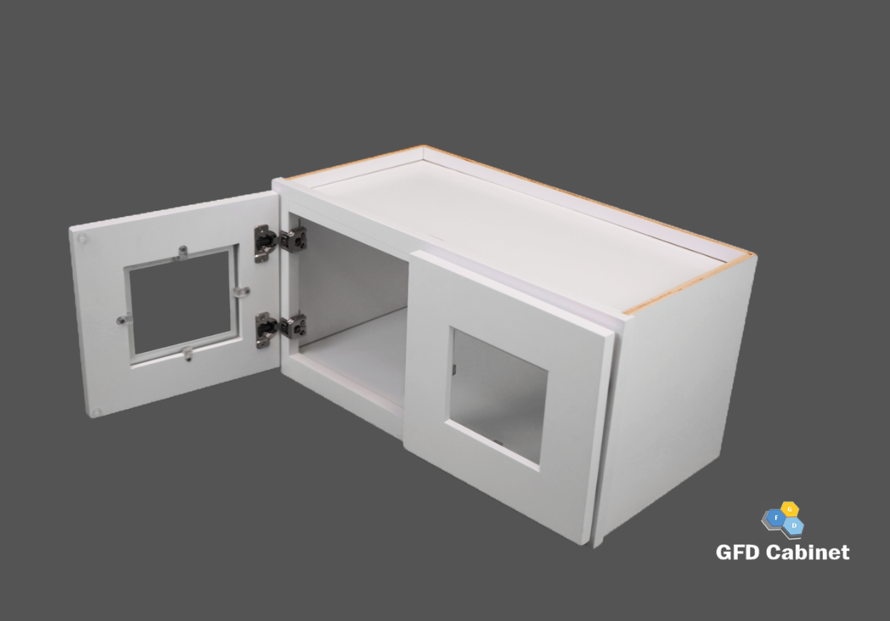 W2412GD Shaker Style Wall Cabinet With Glass Door 24"Wx12"Hx12"D