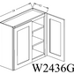 W2436GD Shaker Style Wall Cabinet With Glass Door 24"Wx36"Hx12"D