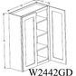 W2442GD Shaker Style Wall Cabinet With Glass Door 24"Wx42"Hx12"D