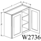 W2736 Shaker Style Wall Cabinet 27"Wx30"Hx12"D