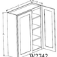 W2742 Shaker Style Wall Cabinet 27"Wx42"Hx12"D