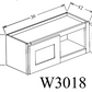 W3018 Shaker Style Wall Cabinet 30"Wx18"Hx12"D