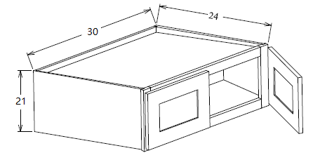 W302124 Shaker Style Wall Cabinet 30"Wx21"Hx24"D