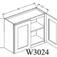 W3024 Shaker Style Wall Cabinet 30"Wx24"Hx12"D