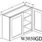 W3030GD Shaker Style Wall Cabinet With Glass Door 30"Wx30"Hx12"D