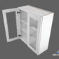 W3030GD Shaker Style Wall Cabinet With Glass Door 30"Wx30"Hx12"D