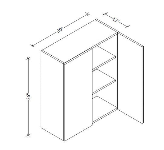 W3036 Wall Cabinet 30"Wx36"Hx12"D