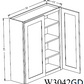 W3042GD Shaker Style Wall Cabinet With Glass Door 30"Wx42"Hx12"D