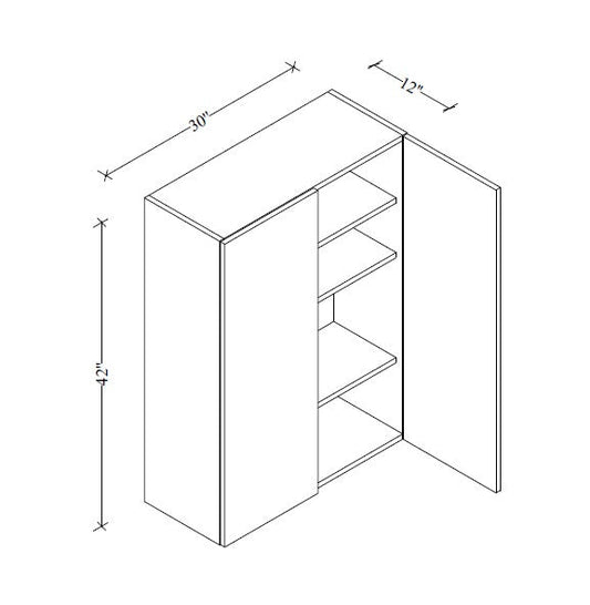 W3042 Wall Cabinet 30"Wx42"Hx12"D