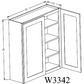 W3342 Shaker Style Wall Cabinet 33"Wx42"Hx12"D