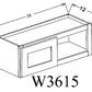 W3615 Shaker Style Wall Cabinet 36"Wx15"Hx12"D