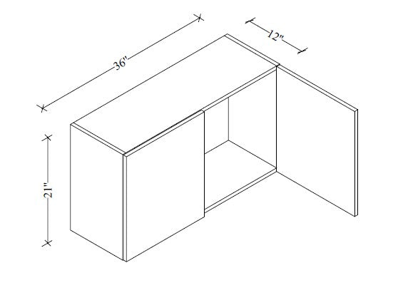 W3621 Wall Cabinet 36"Wx21"Hx12"D