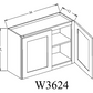 W3624 Shaker Style Wall Cabinet 36"Wx24"Hx12"D