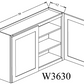 W3630 Shaker Style Wall Cabinet 36"Wx30"Hx12"D