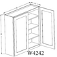 W4242 Shaker Style Wall Cabinet 42"Wx42"Hx12"D