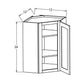 WDC2412GD Shaker Style Wall Diagonal Corner Cabinet With Glass Door 24"Wx12"Hx12"D