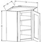 WDC2430GD Shaker Style Wall Diagonal Corner Cabinet With Glass Door 24"Wx30"Hx12"D
