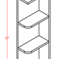 WES0930 Shaker Style Wall Cabinet Wall End Shelf 9"Wx30"Hx12"D