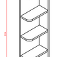 WES0942 Shaker Style Wall Cabinet Wall End Shelf 9"Wx42"Hx12"D