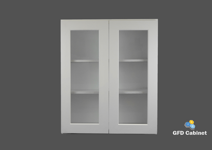W2436GD Shaker Style Wall Cabinet With Glass Door 24"Wx36"Hx12"D