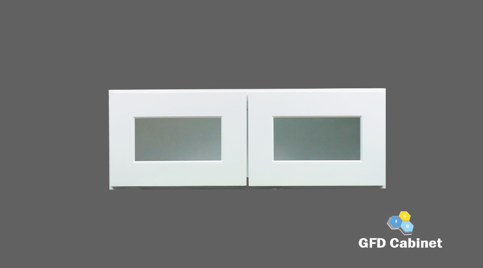 W3612GD Shaker Style Wall Cabinet With Glass Door 36"Wx12"Hx12"D