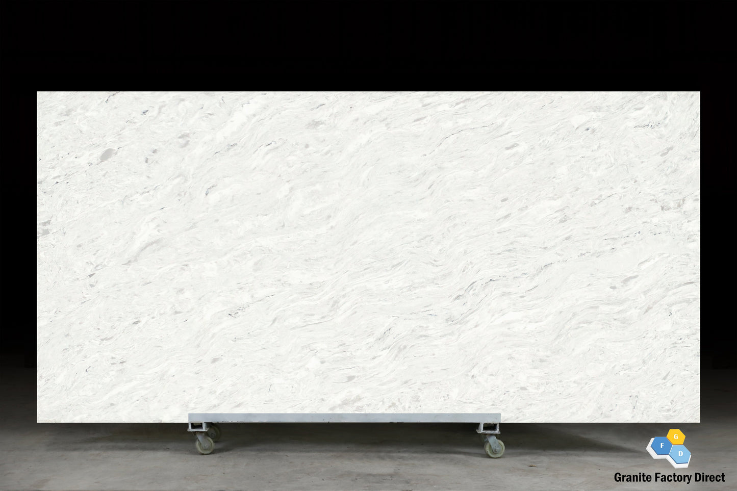 White Fusion Quartz GFD121 Countertop Prefab and Slab for sale