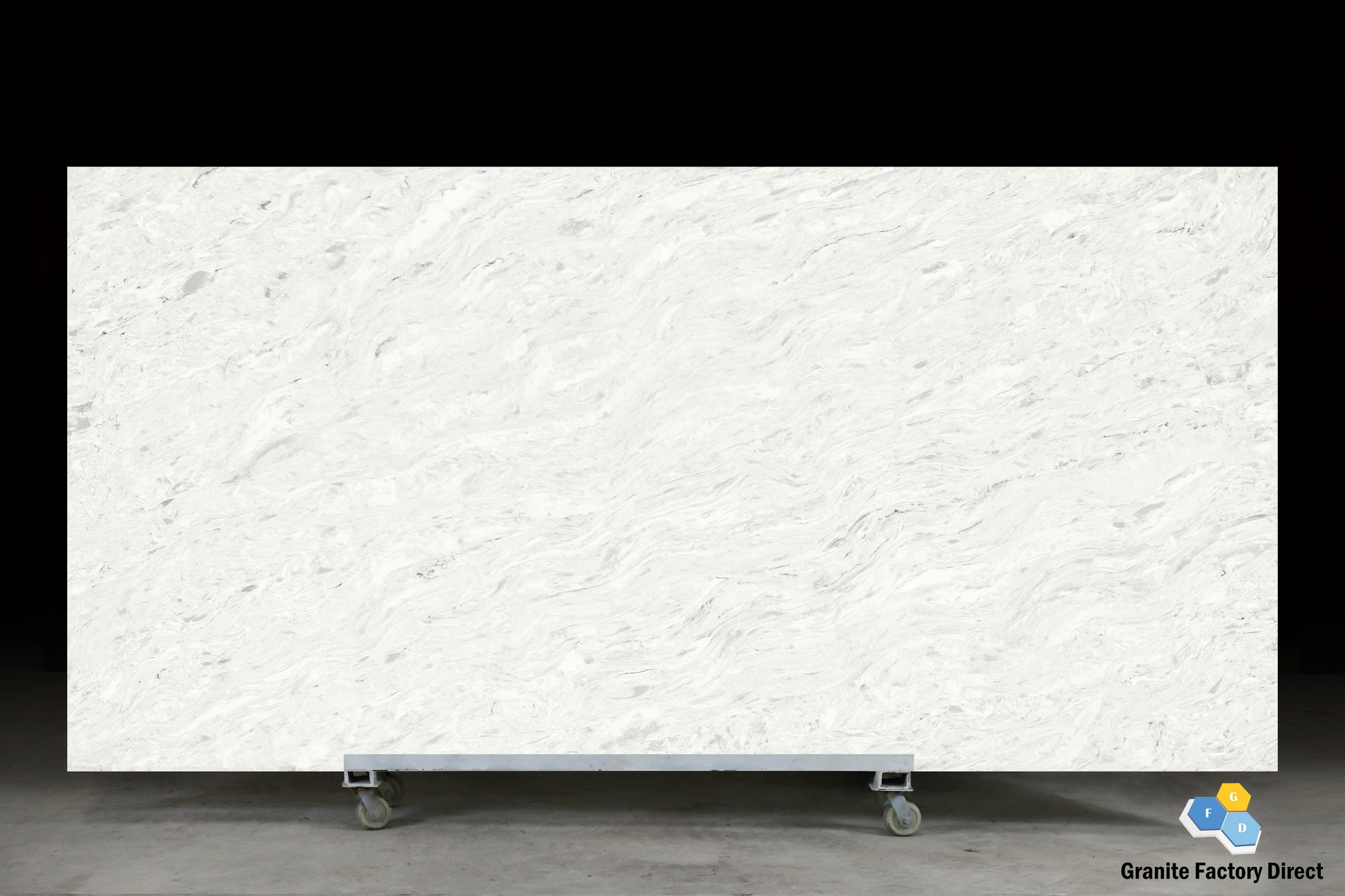 White Fusion Quartz GFD121 Countertop Prefab and Slab for sale