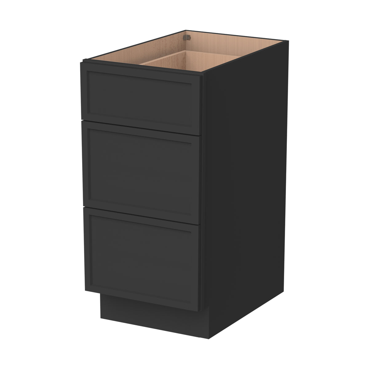 3DB12 Slim Shaker 3-Drawer Base Cabinet 12"Wx34-1/2"Hx24"D